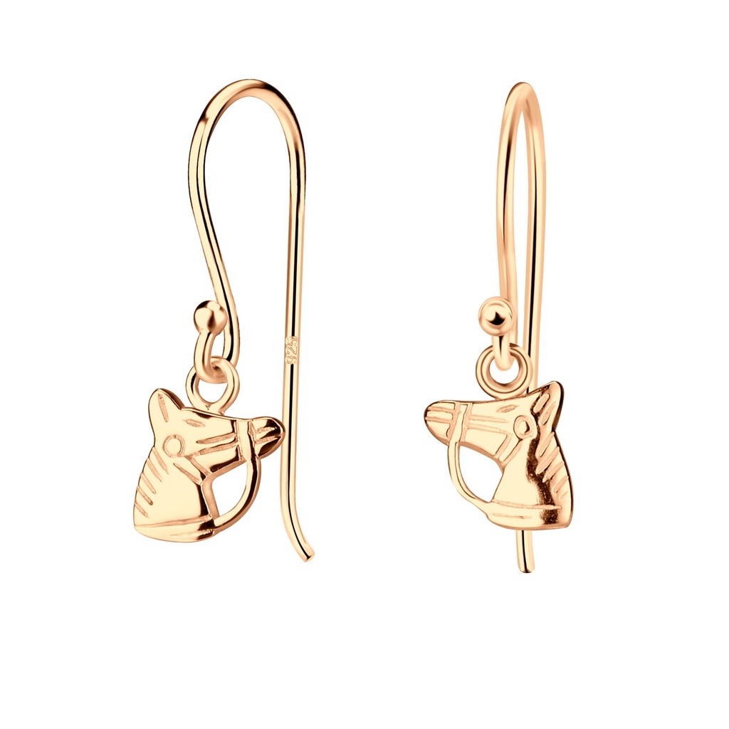 Boucles d'oreilles tête cheval en argent