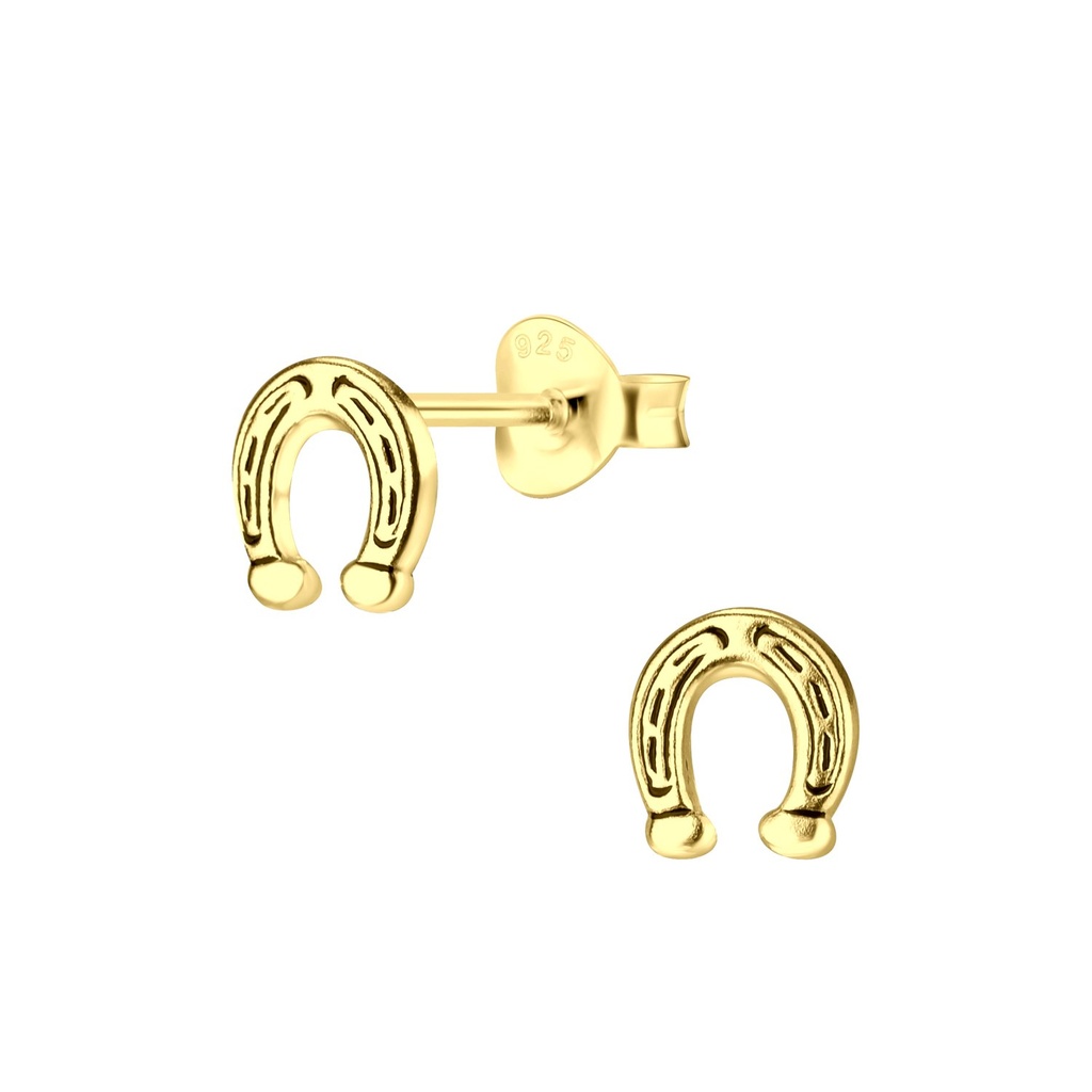 Puces d'oreilles fer à cheval en argent