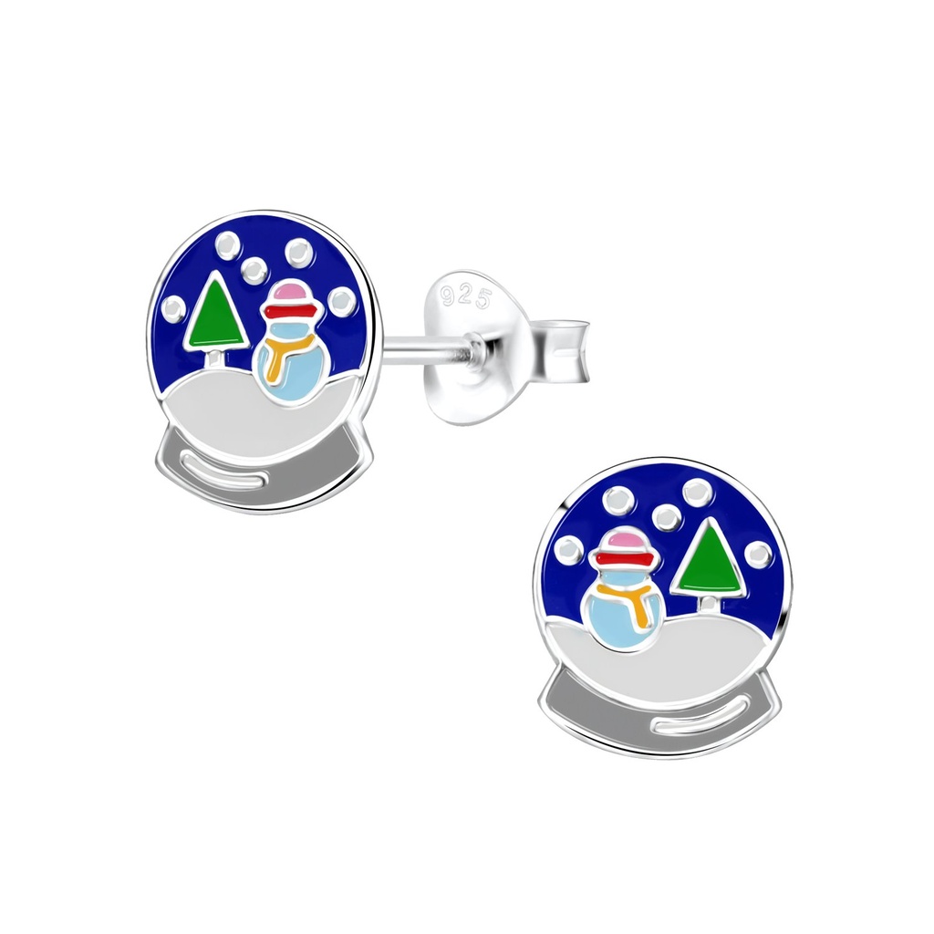 [10010574] Puces d'oreilles boule neige en argent