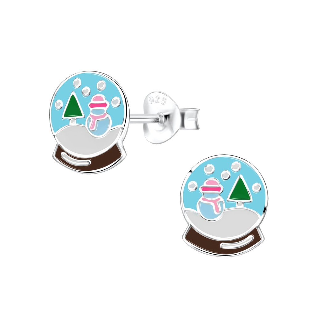 [10010572] Puces d'oreilles boule neige en argent