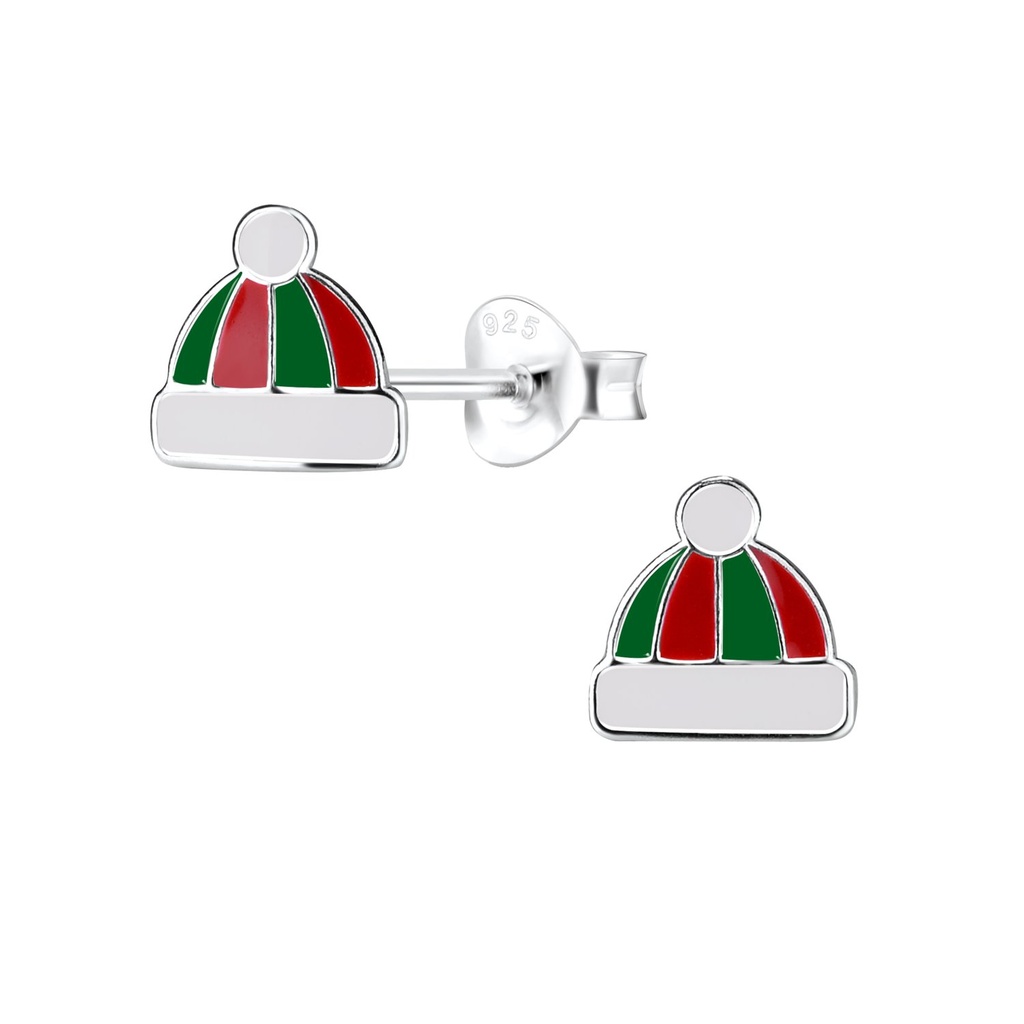 Puces d'oreilles chapeau en argent