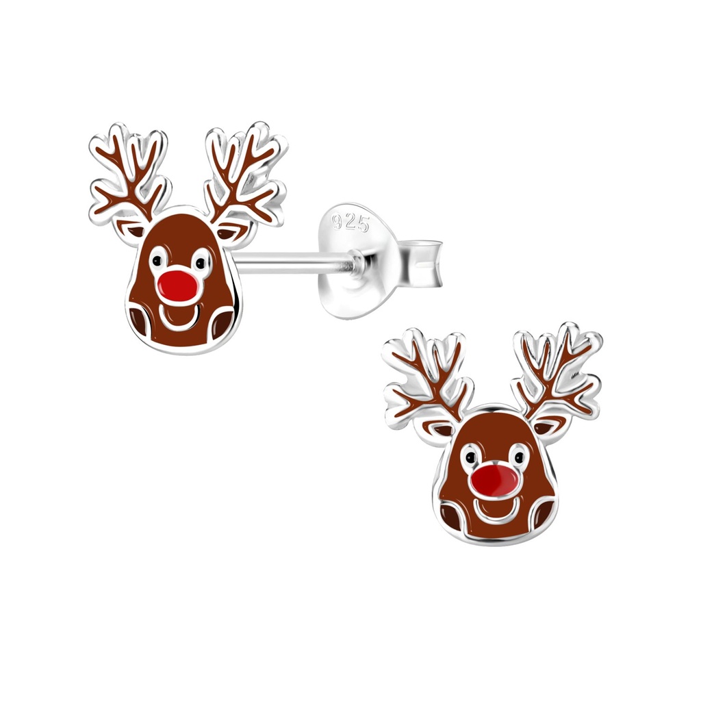 Puces d'oreilles renne en argent
