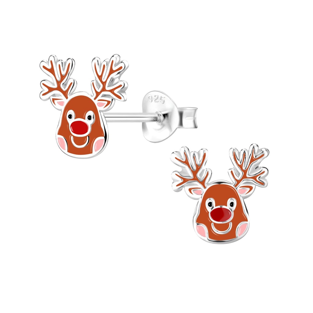 Puces d'oreilles renne en argent