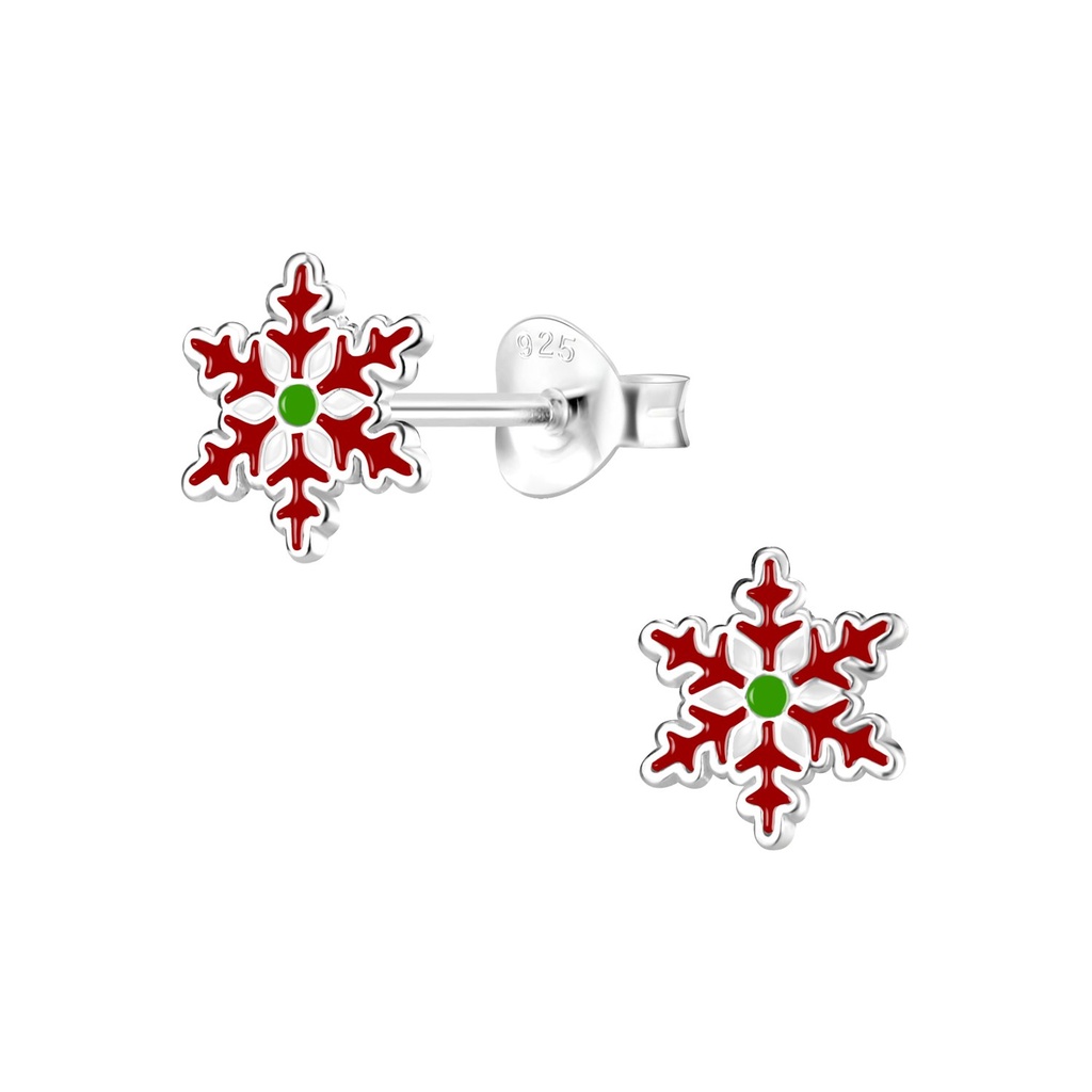 Silver Snowflake Stud Earrings