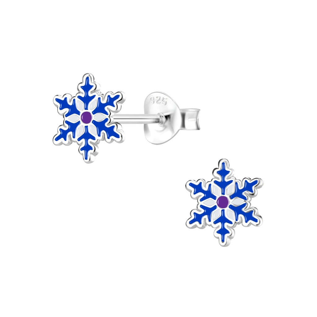 Silver Snowflake Stud Earrings