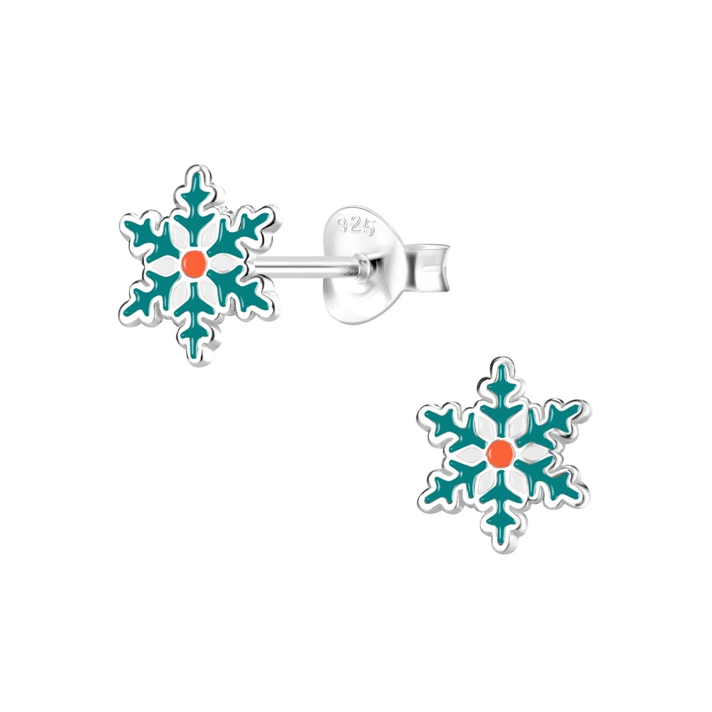 [10010550] Silver Snowflake Stud Earrings