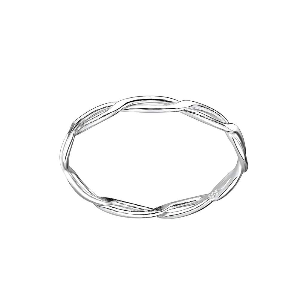 Bague tressée en argent