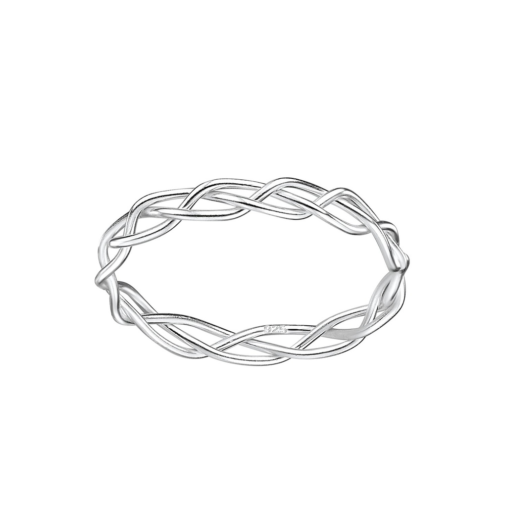 Bague tressée en argent