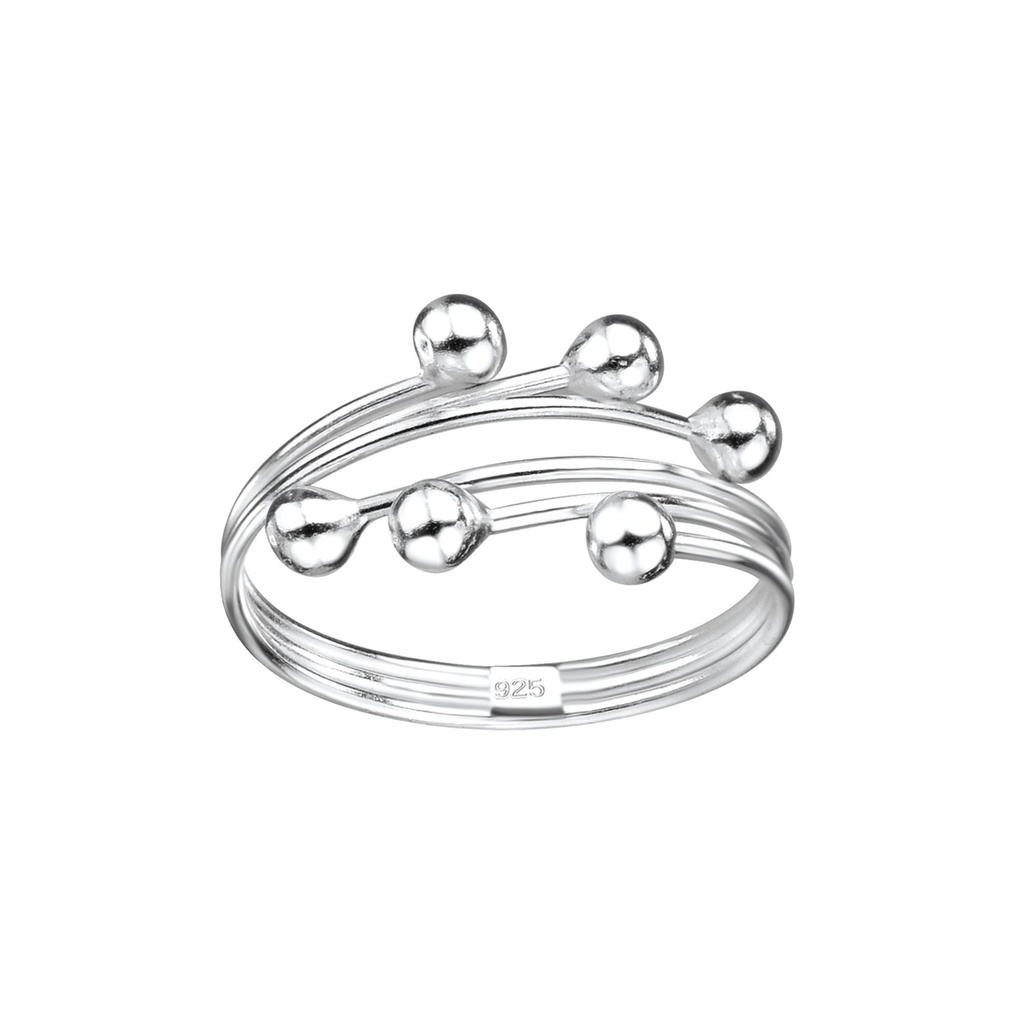 Silver Balls Wire Ring