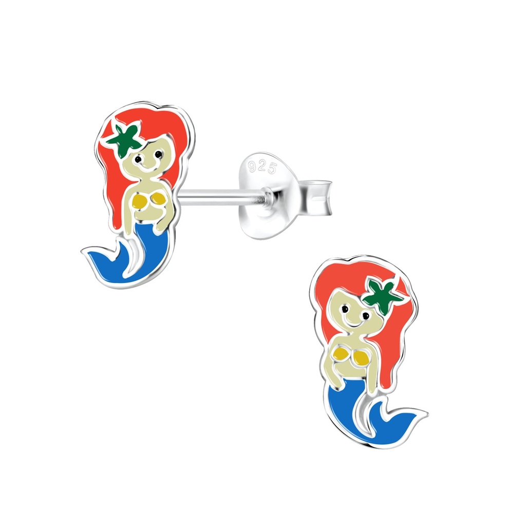 Silver Mermaid Stud Earrings
