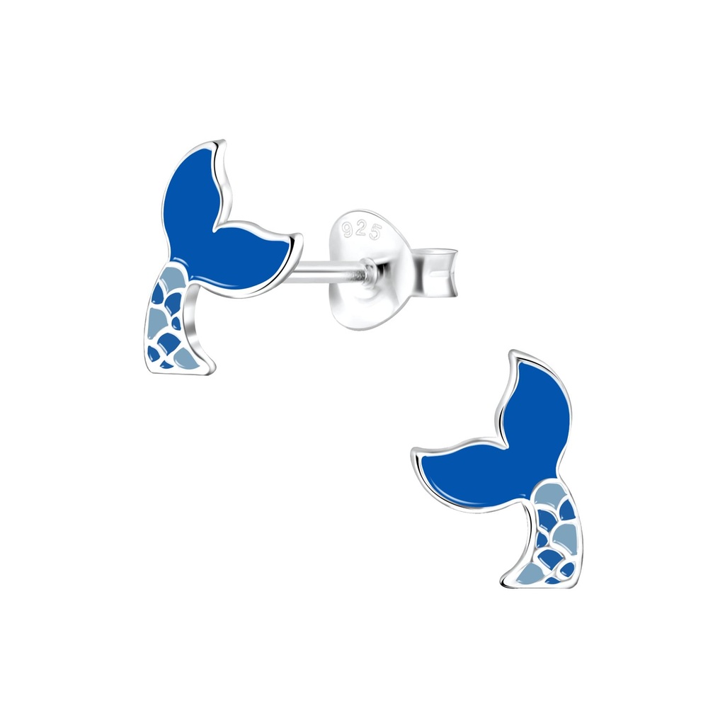 Puces d'oreilles queue de sirène en argent