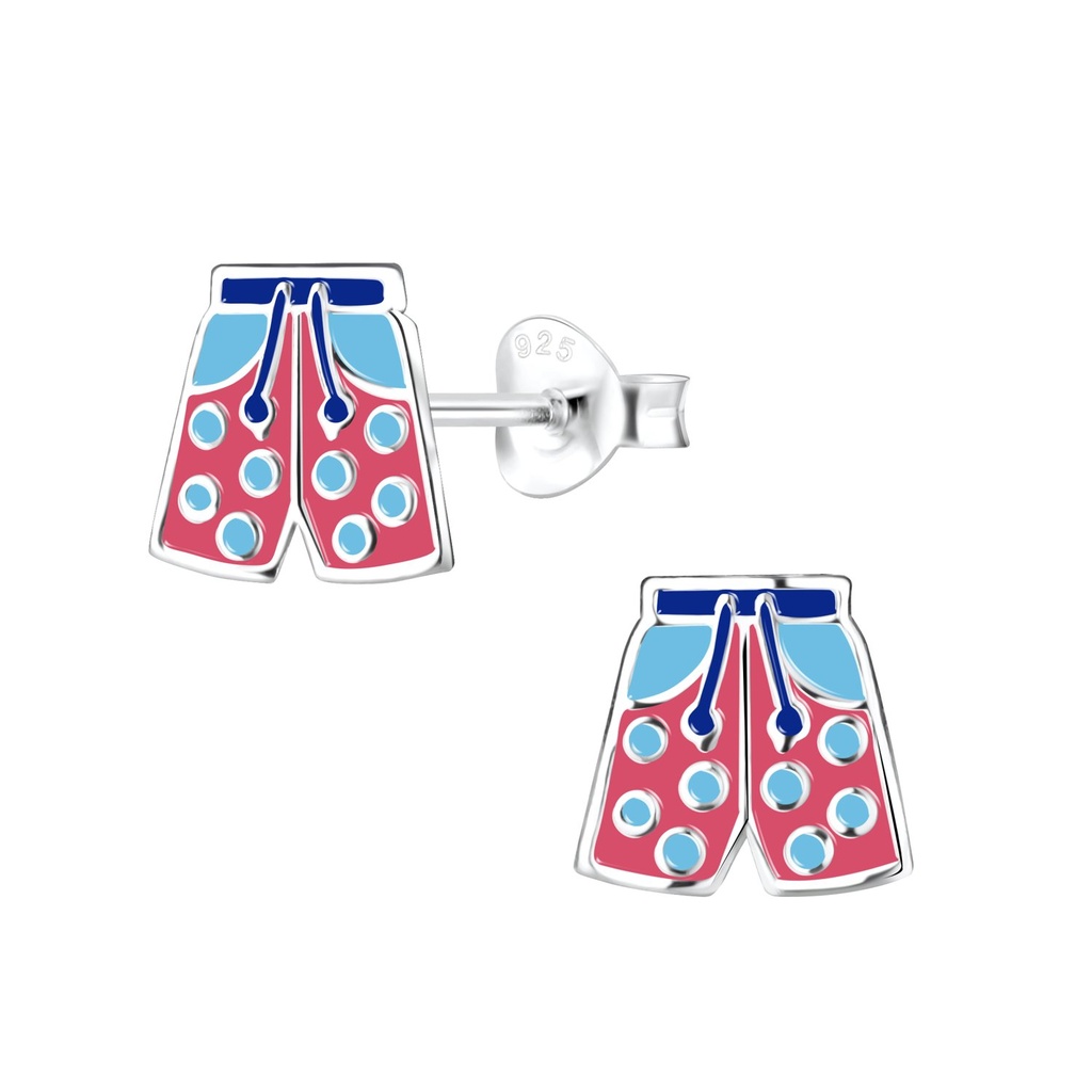Silver Swim Trunks Stud Earrings