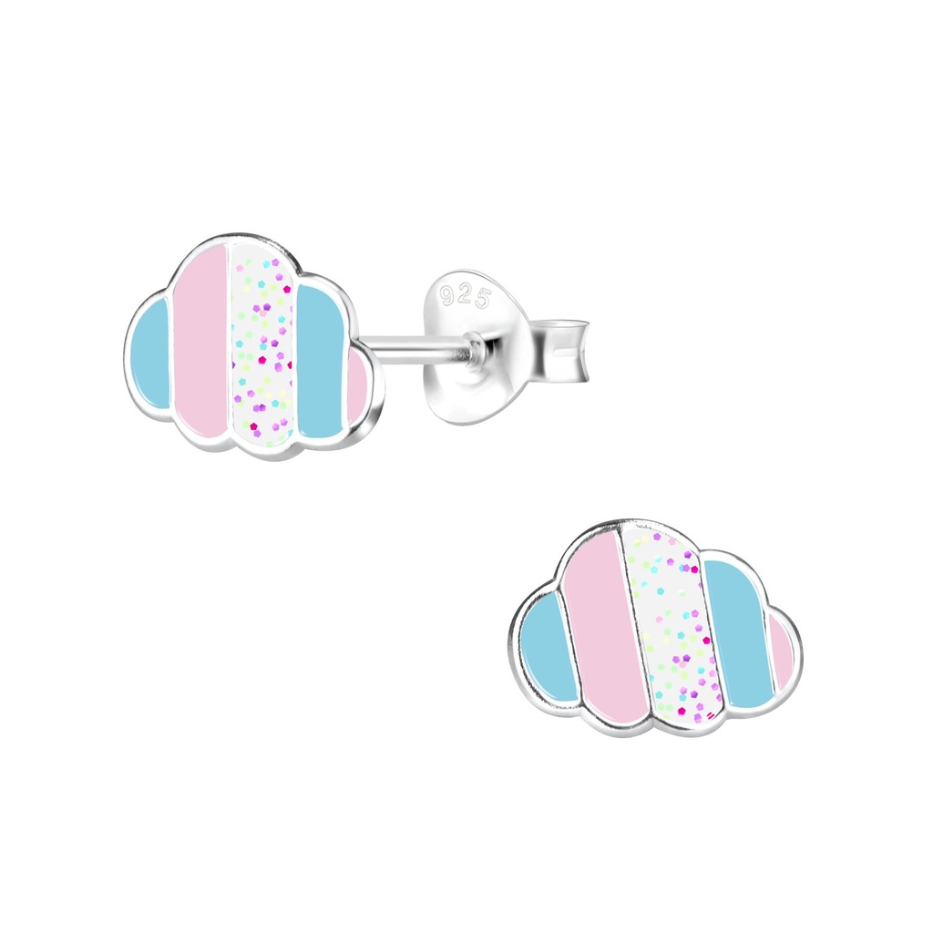 Silver Cloud Stud Earrings