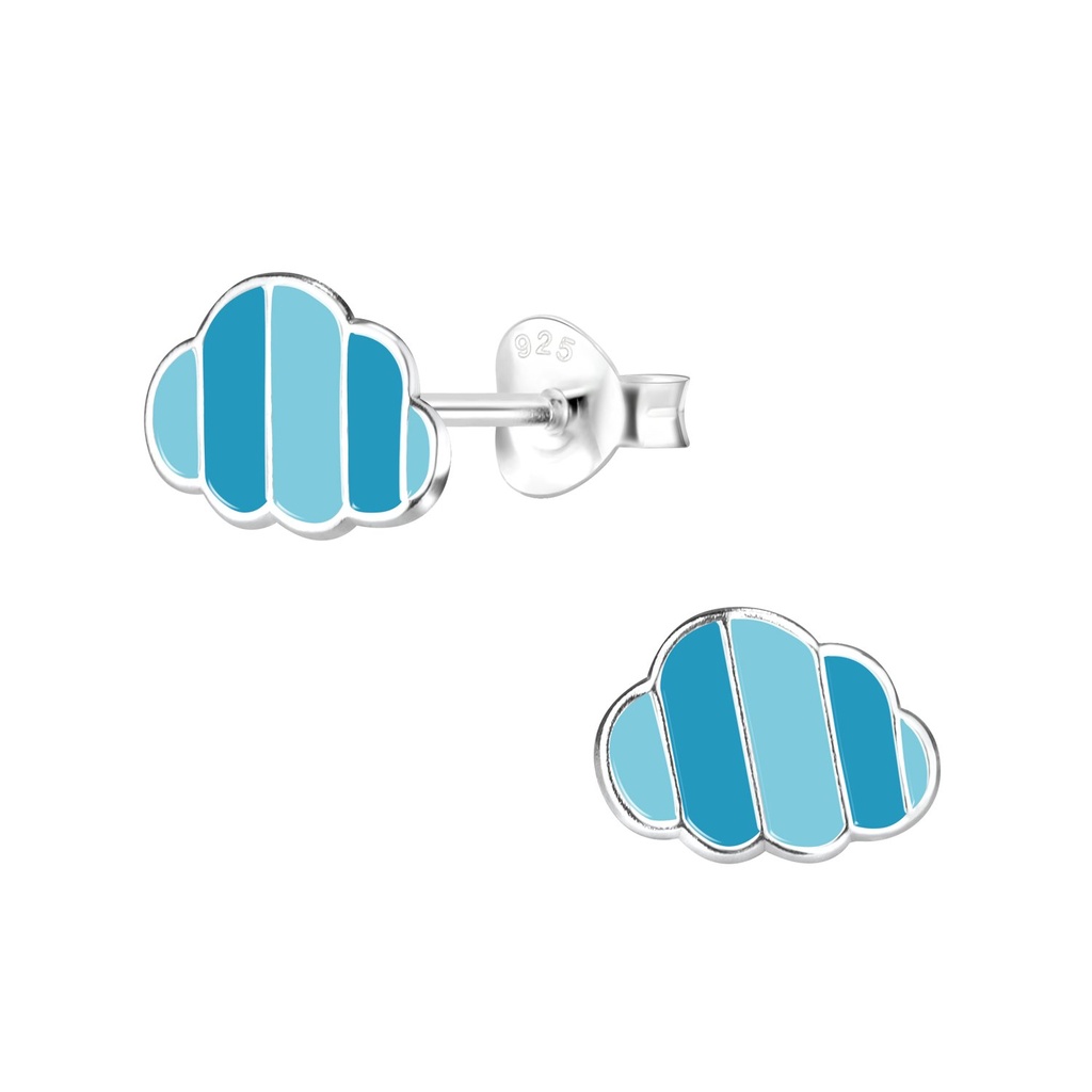 Silver Cloud Stud Earrings