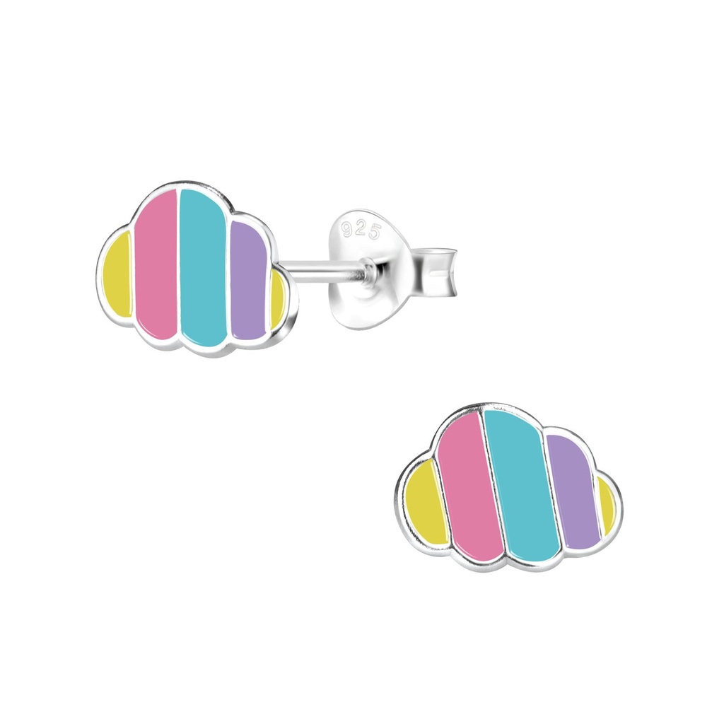 Silver Cloud Stud Earrings