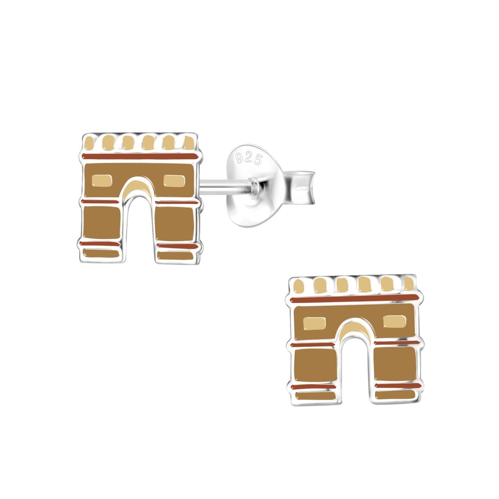 Puces d'oreilles arc de triomphe en argent
