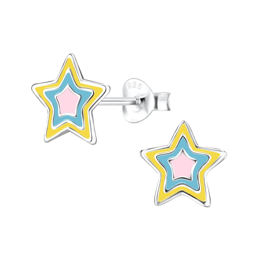 Silver Star Stud Earrings