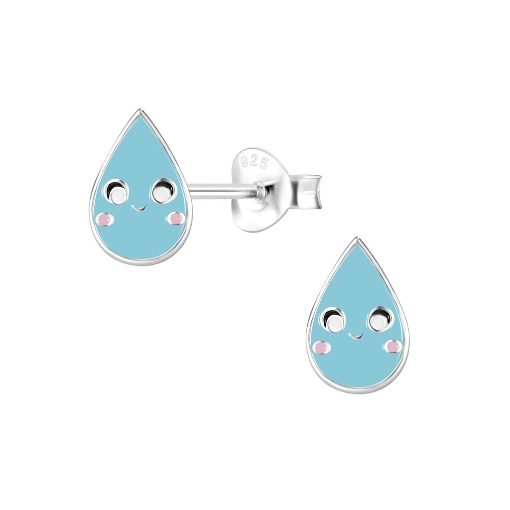 [10010381] Silver Tear Drop Stud Earrings