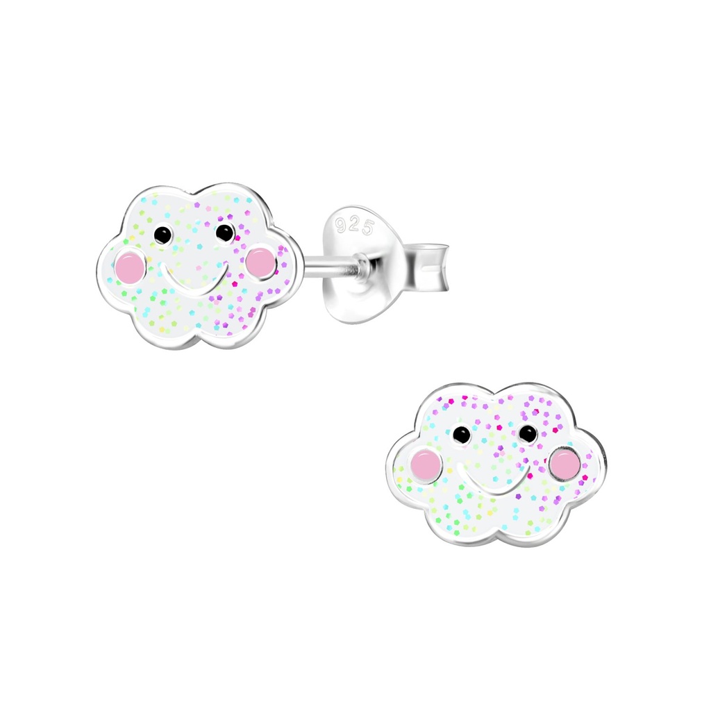 Puces d'oreilles nuage en argent