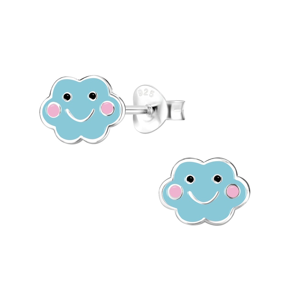 Silver Cloud Stud Earrings