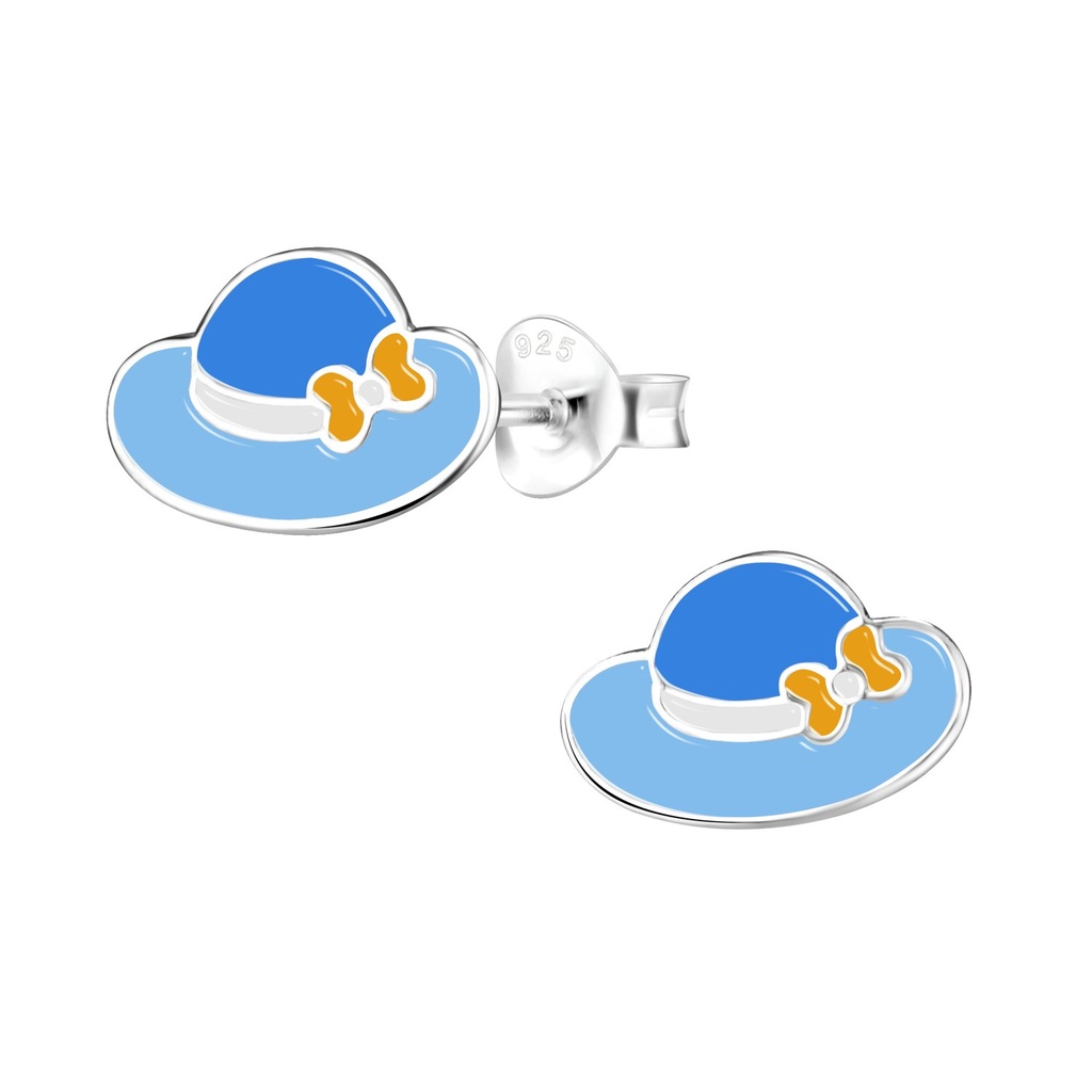 Puces d'oreilles chapeau en argent
