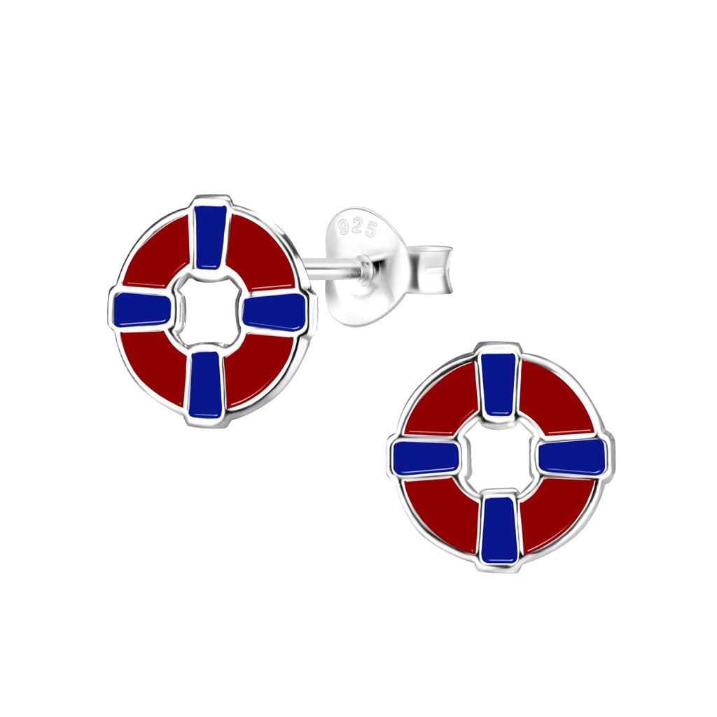 Puces d'oreilles anneau en caoutchouc en argent