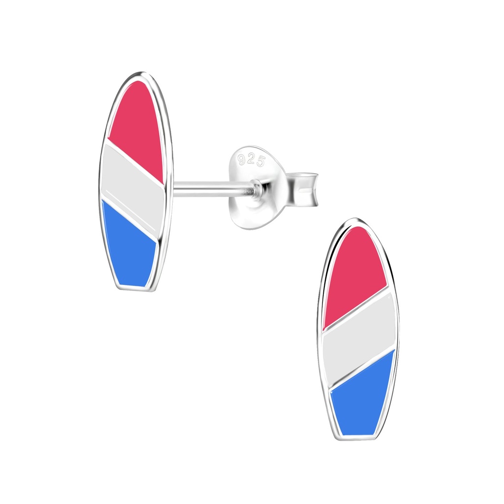[10010354] Silver Surfboard Stud Earrings