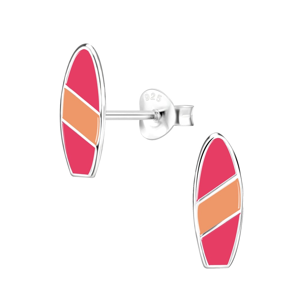 Silver Surfboard Stud Earrings