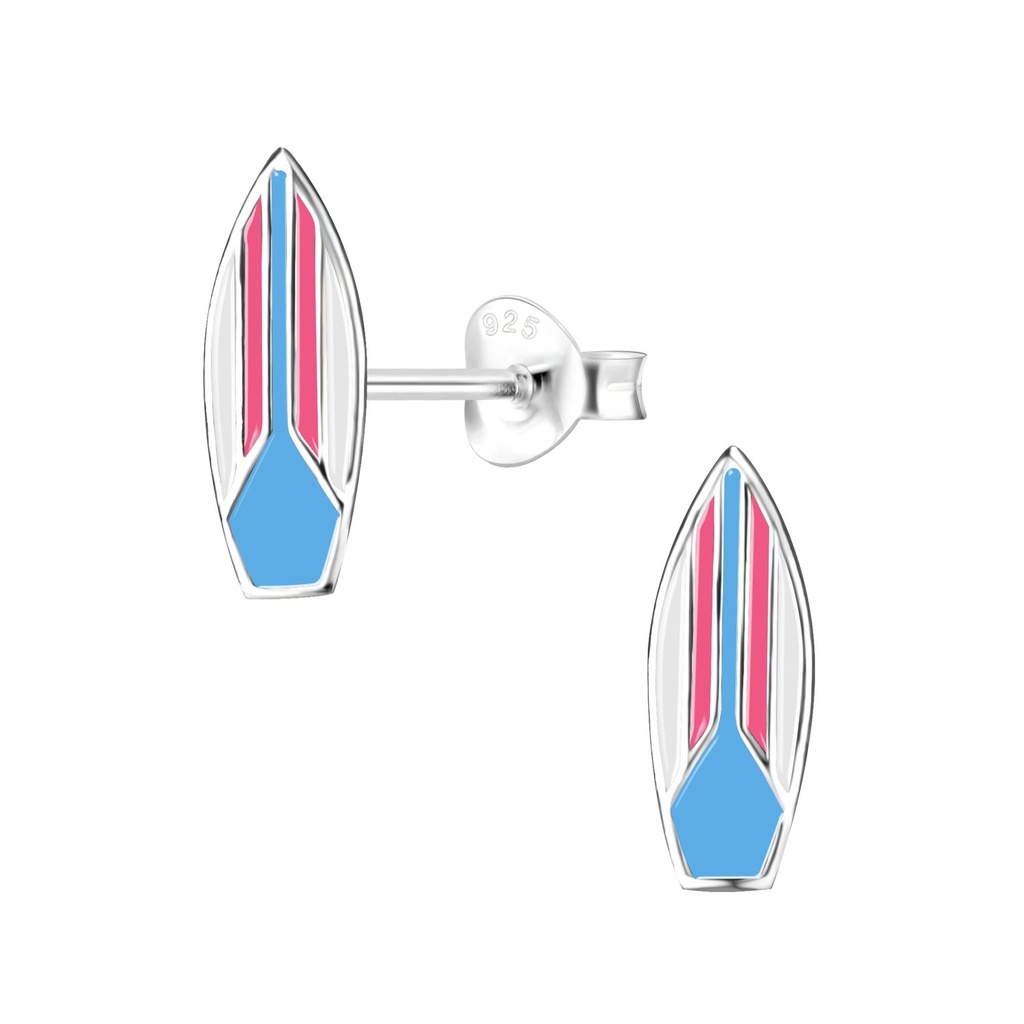 Silver Surfboard Stud Earrings