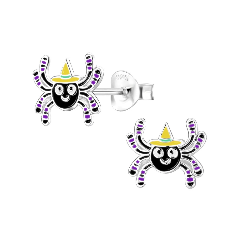 [10010510] Puces d'oreilles araignée en argent