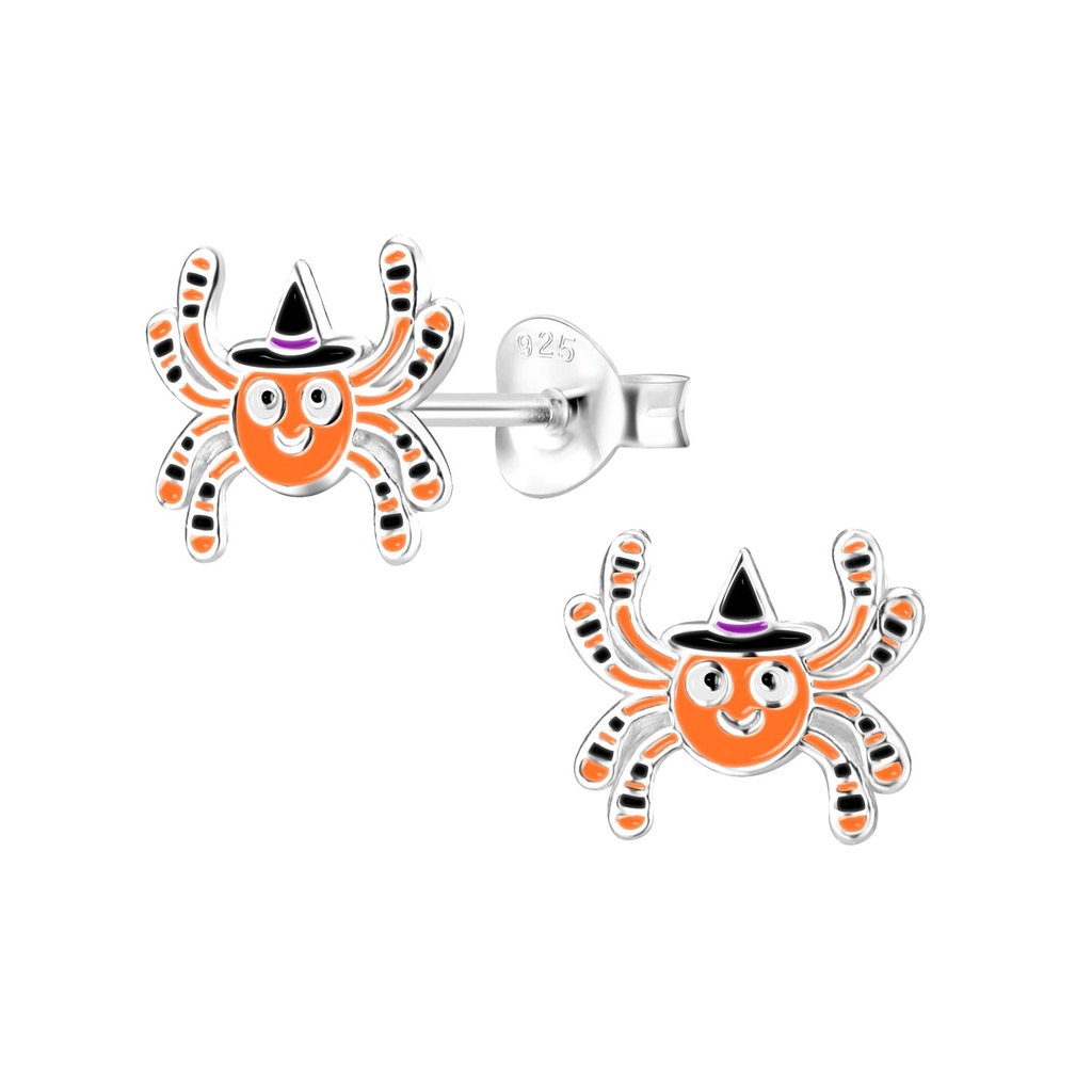 [10010514] Puces d'oreilles araignée en argent