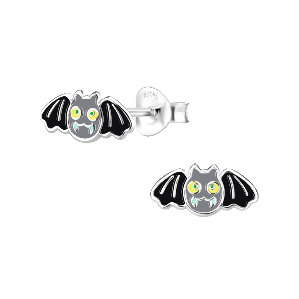 Puces d'oreilles chauve-souris en argent