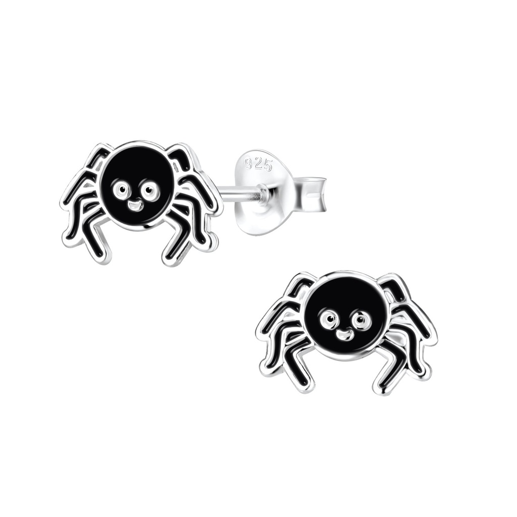 Silver Spider Stud Earrings