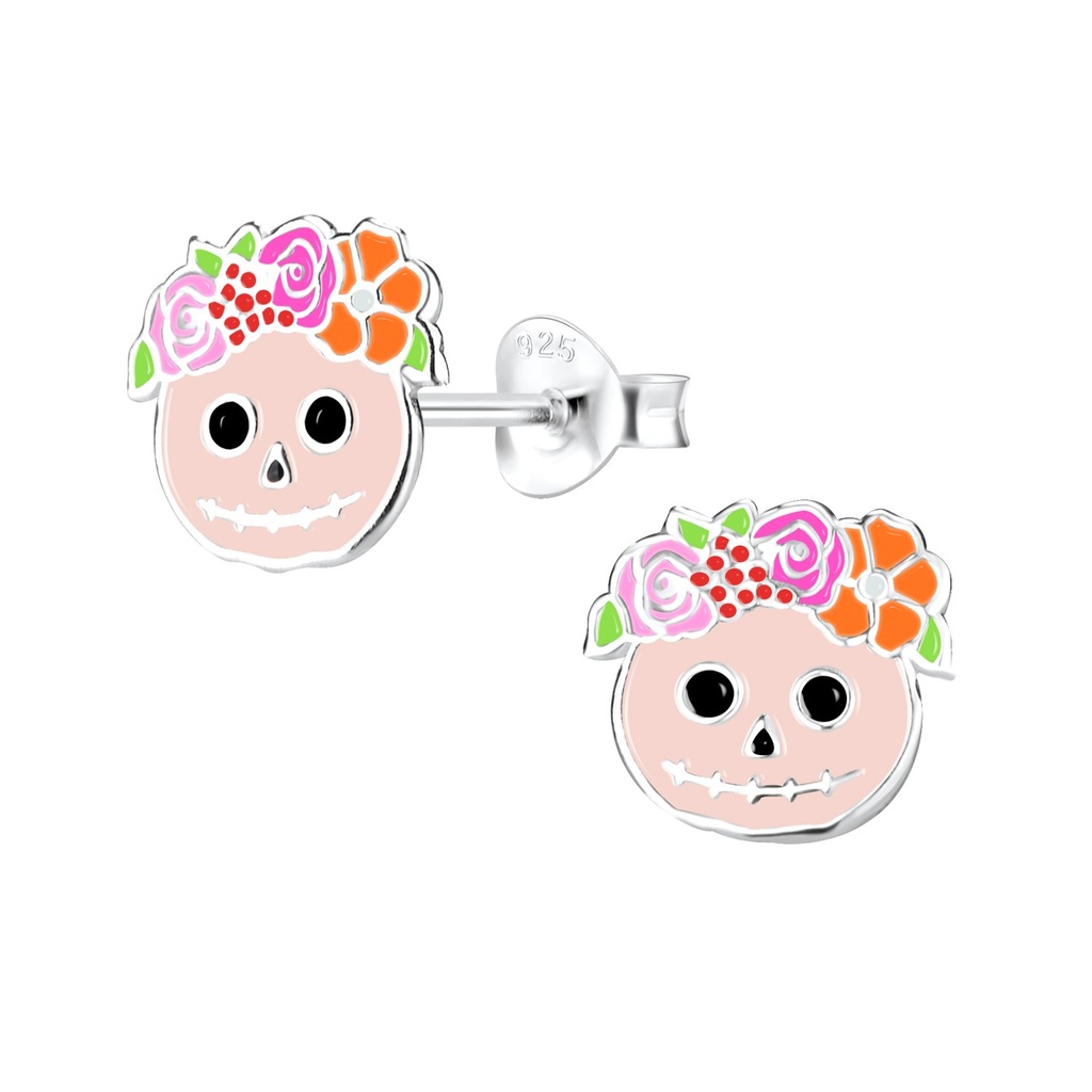 Silver Skull Stud Earrings