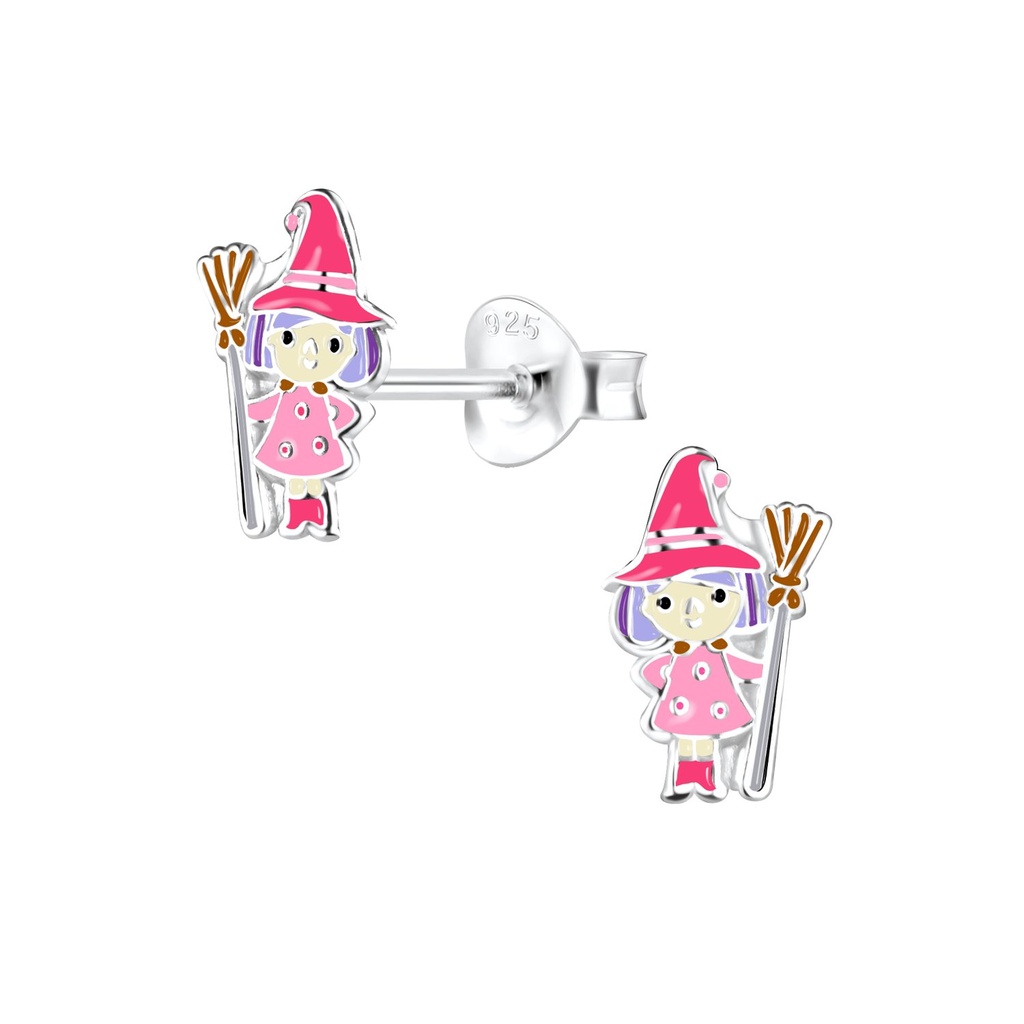 Silver Witch Stud Earrings
