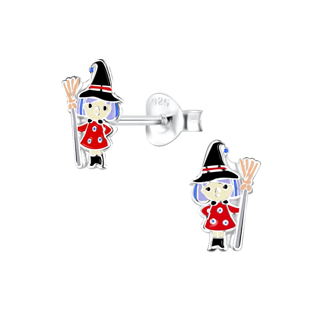 Silver Witch Stud Earrings