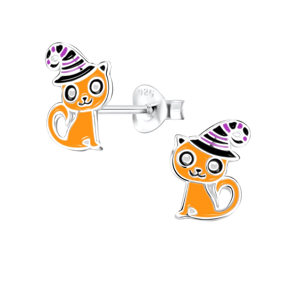 Puces d'oreilles chat en argent