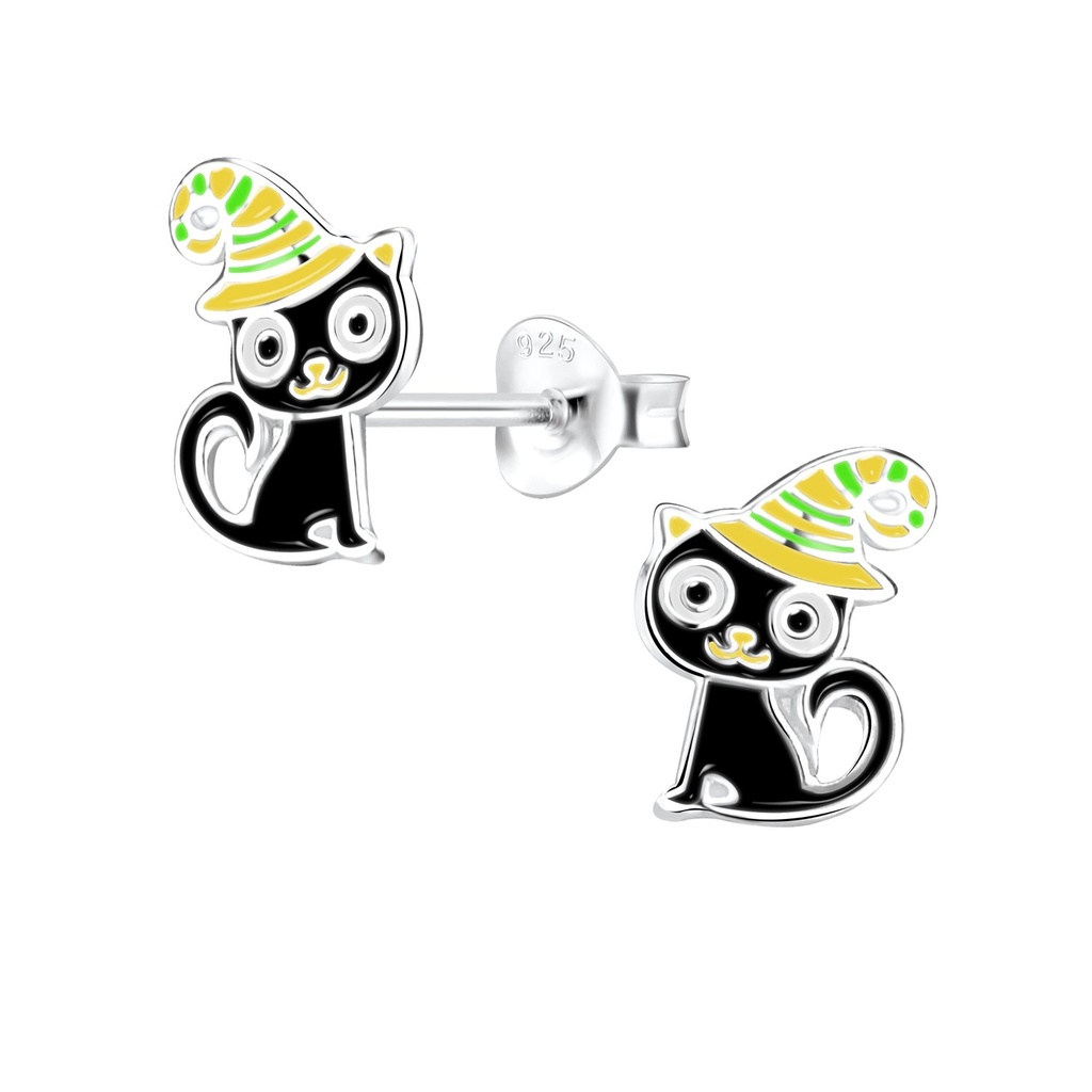 Puces d'oreilles chat en argent