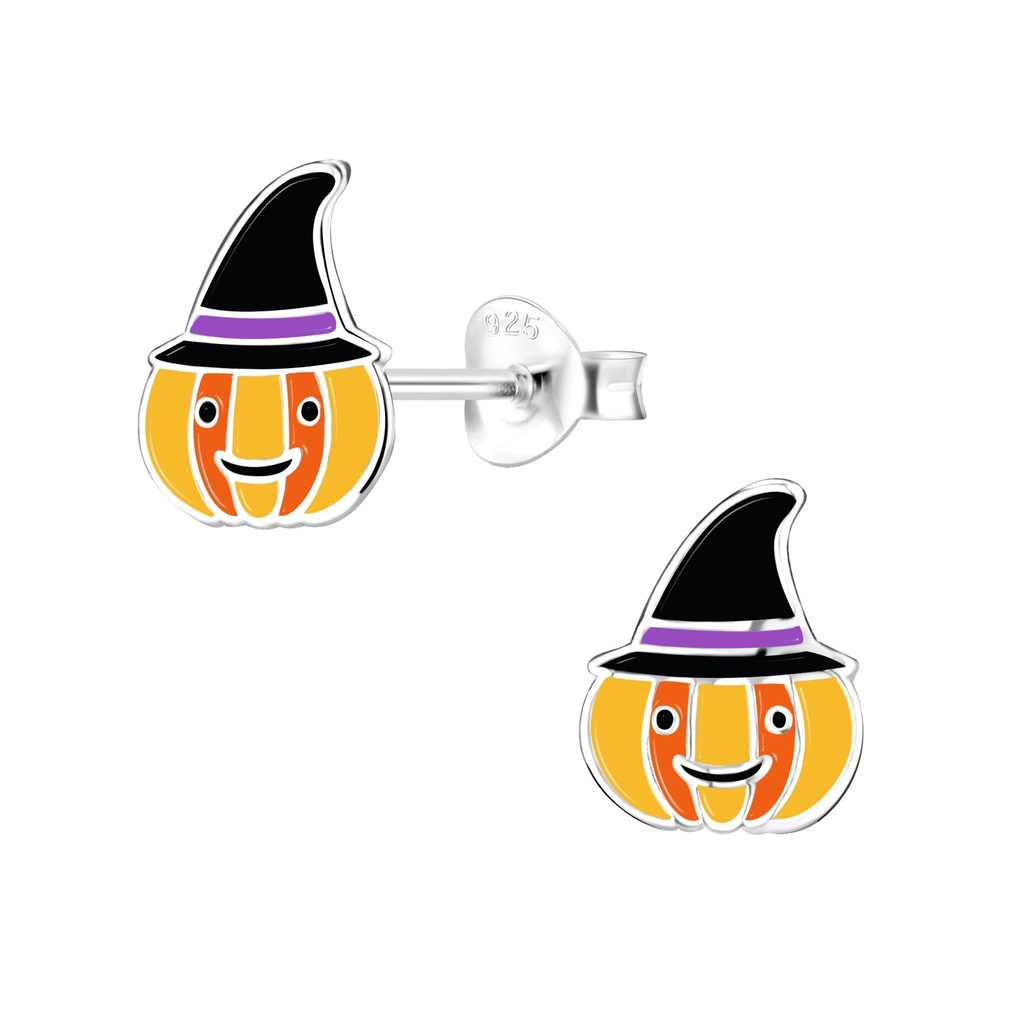 Puces d'oreilles citrouille en argent