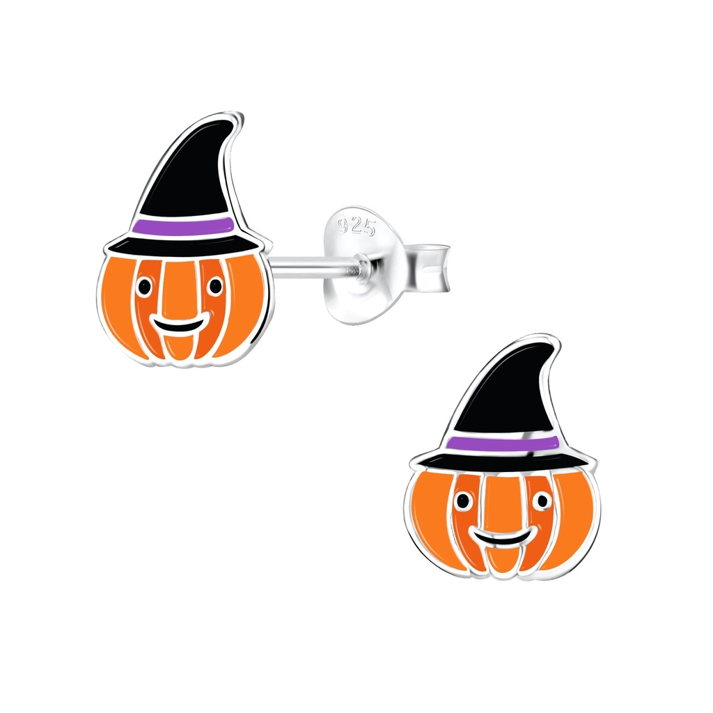 Puces d'oreilles citrouille en argent