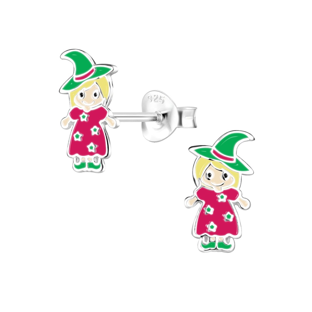 Puces d'oreilles sorcière en argent