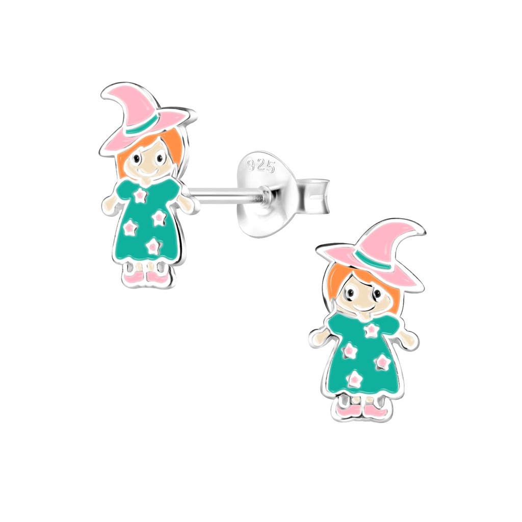 Silver Witch Stud Earrings