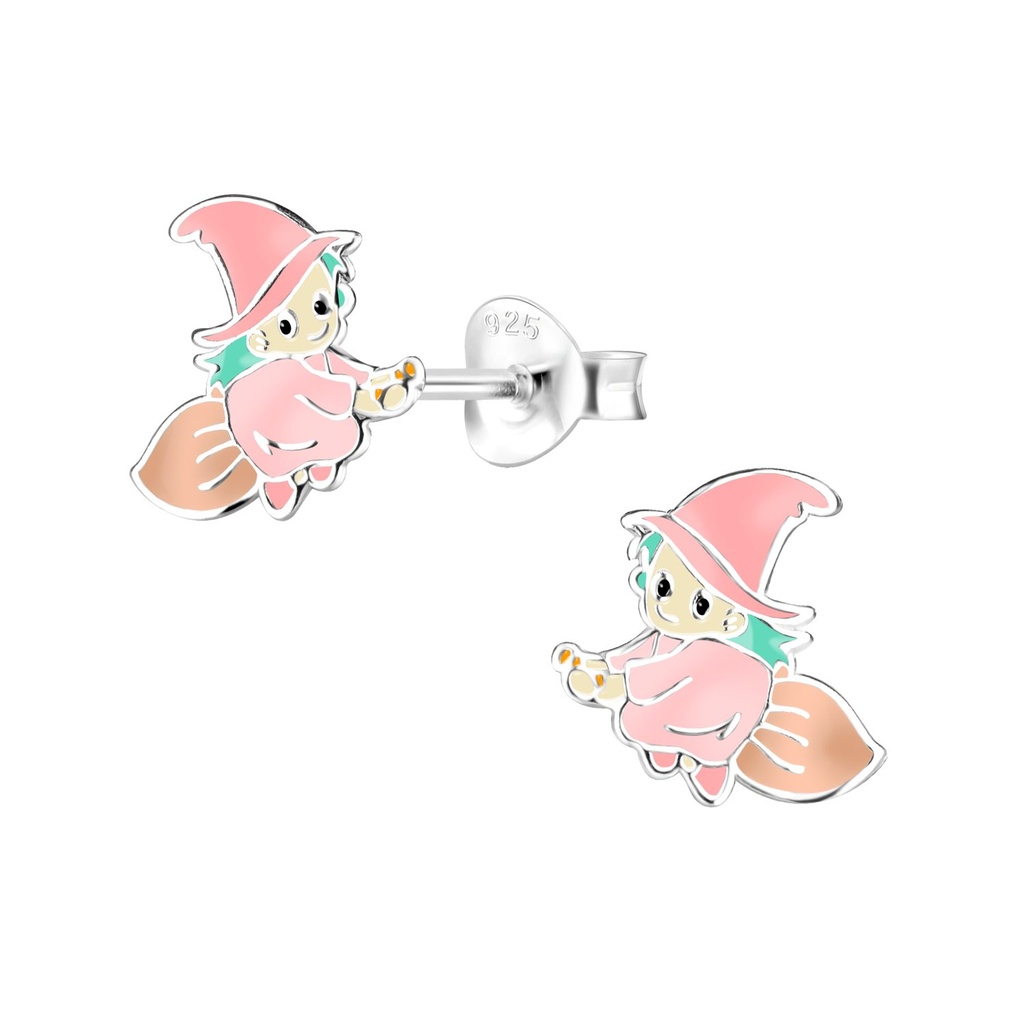 Silver Witch Stud Earrings