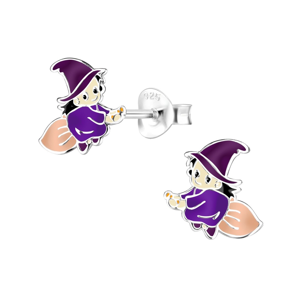 Puces d'oreilles sorcière en argent