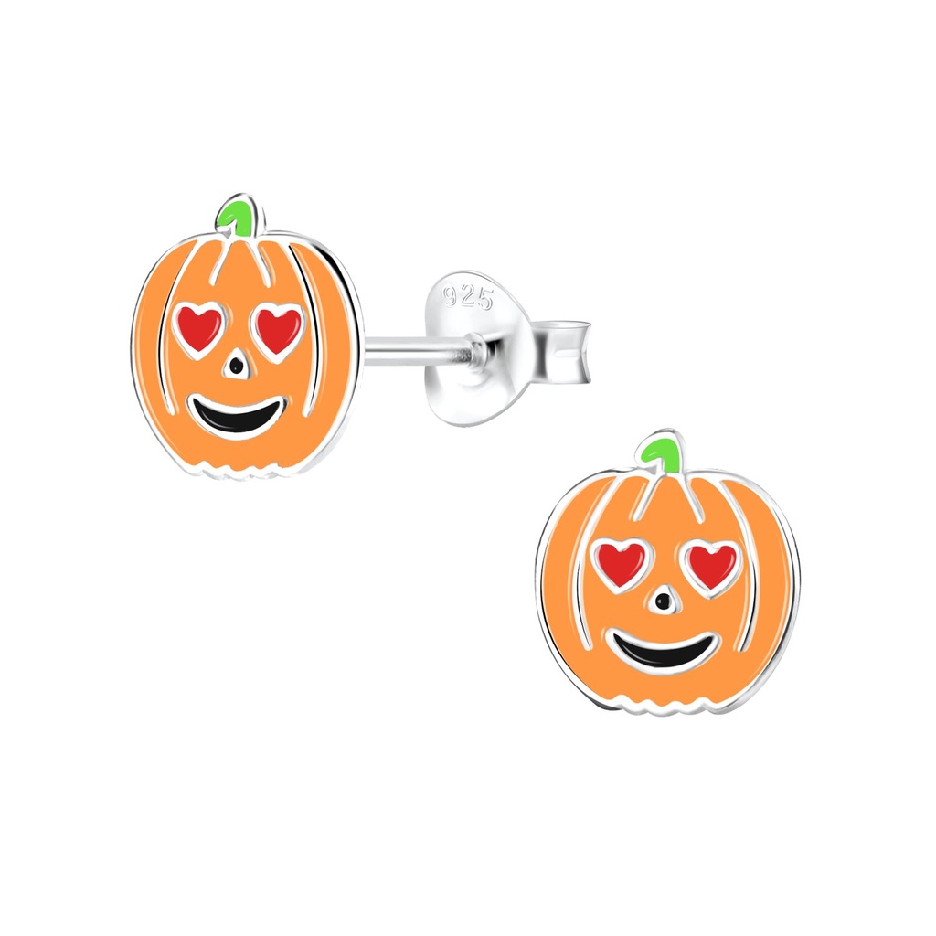 Puces d'oreilles citrouille en argent