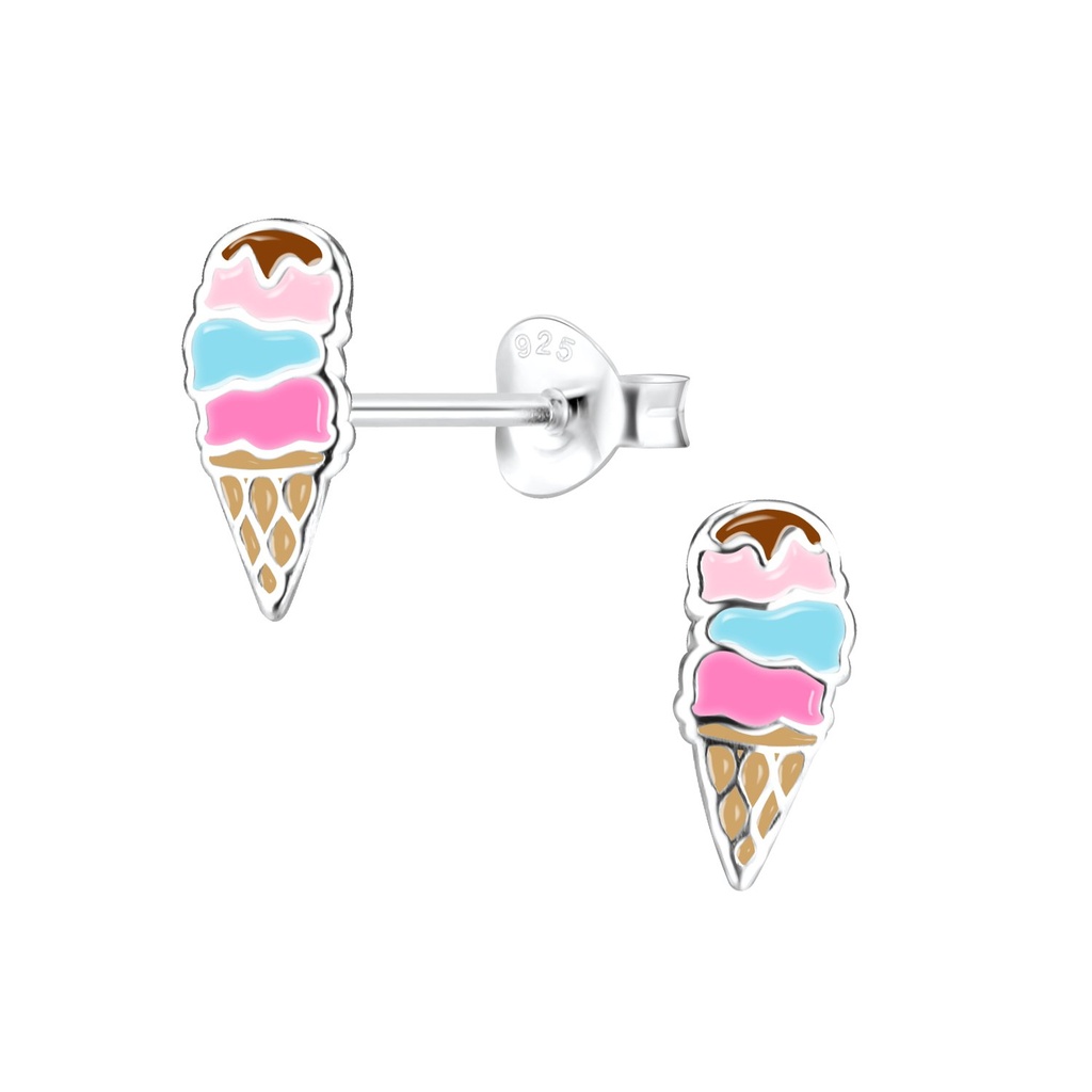 Puces d'oreilles glace en argent