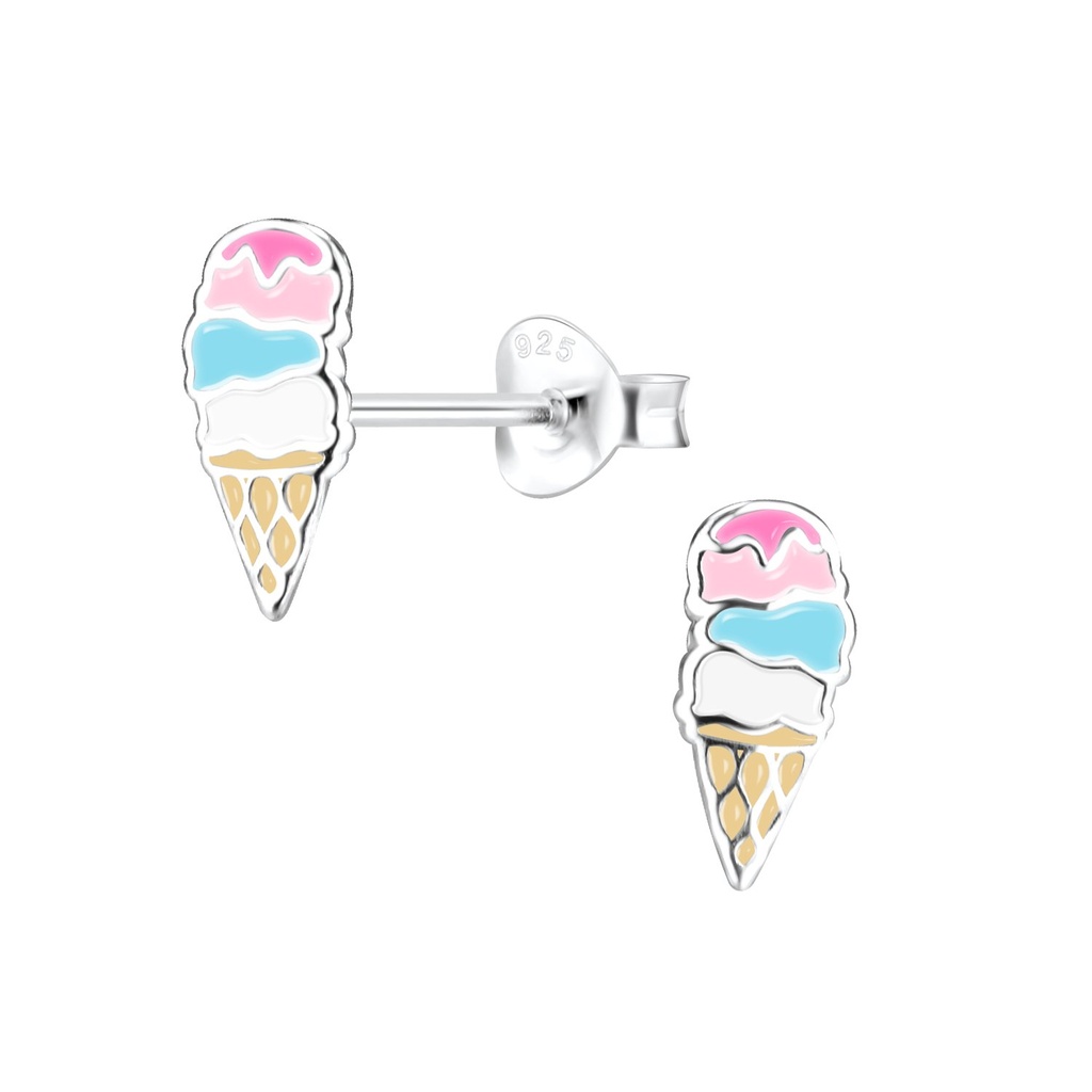 [10010347] Silver Ice Cream Stud Earrings