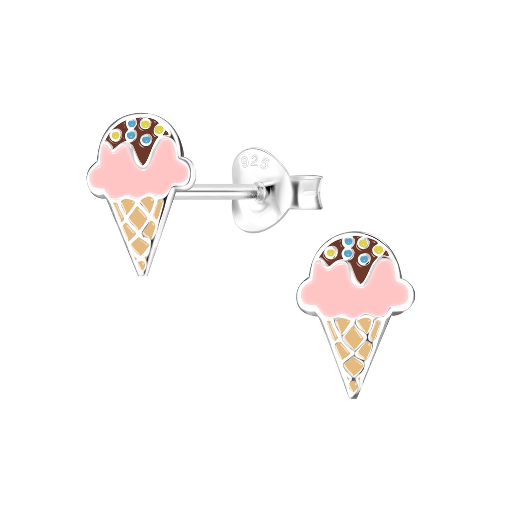 Puces d'oreilles glace en argent