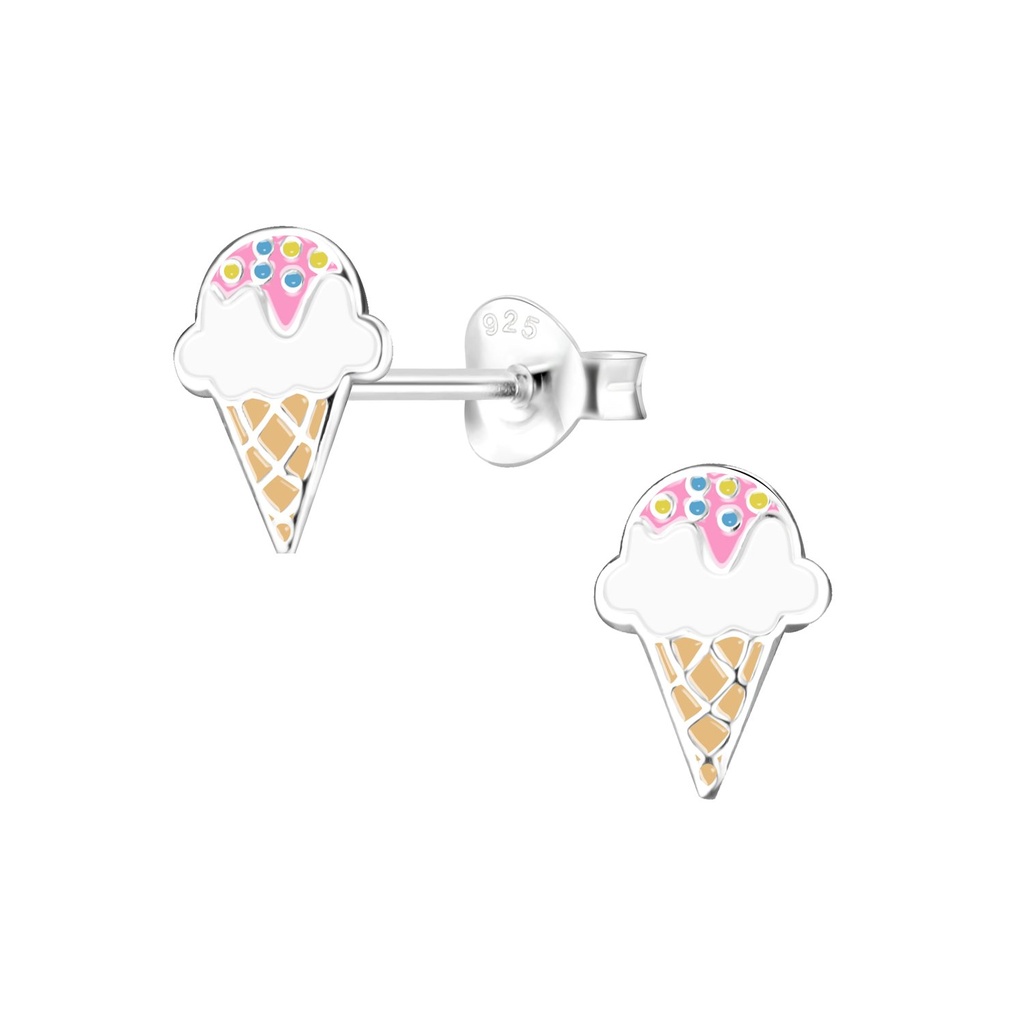 Puces d'oreilles glace en argent