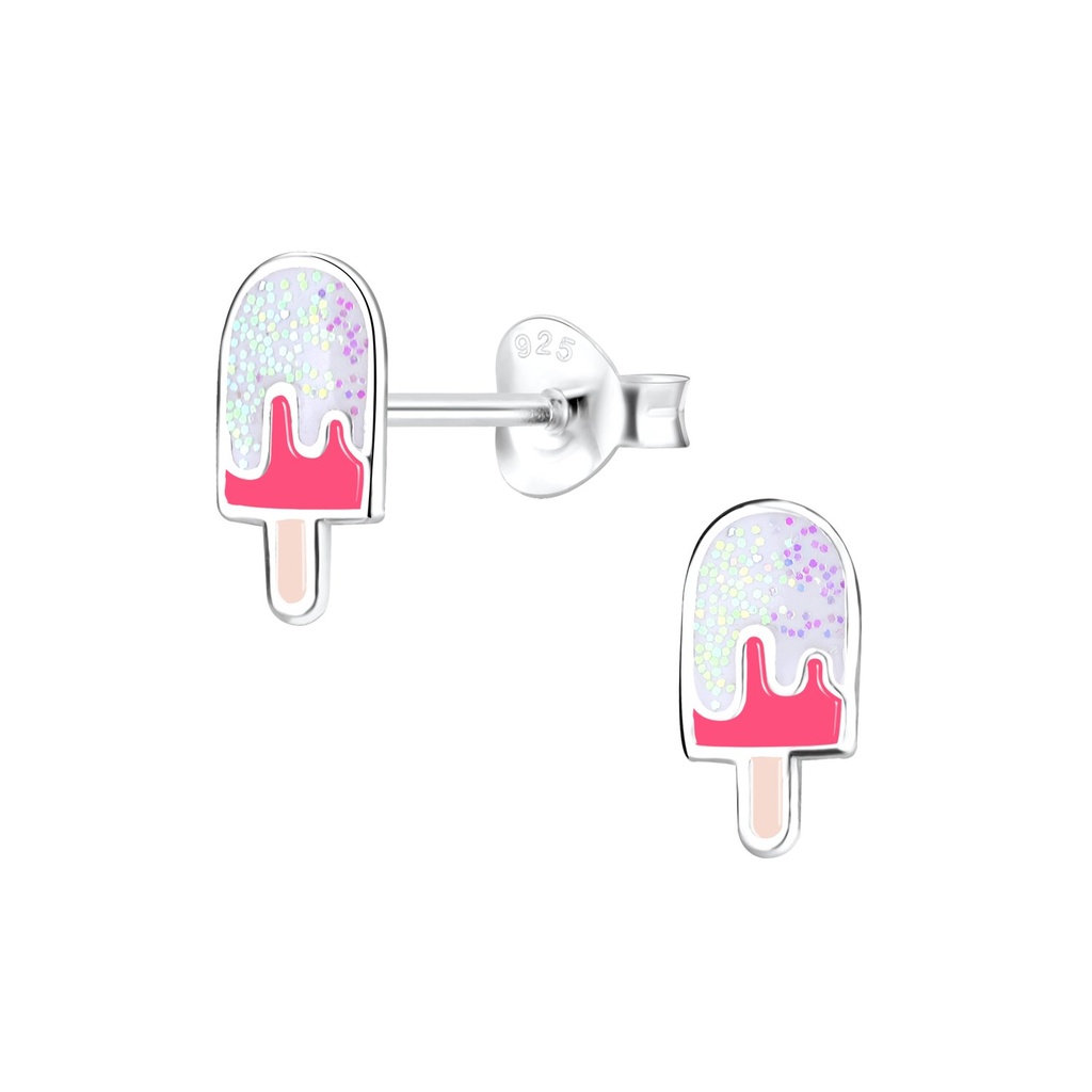 Silver Ice Cream Stud Earrings
